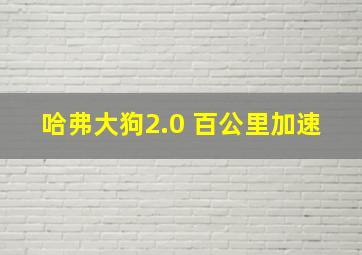 哈弗大狗2.0 百公里加速